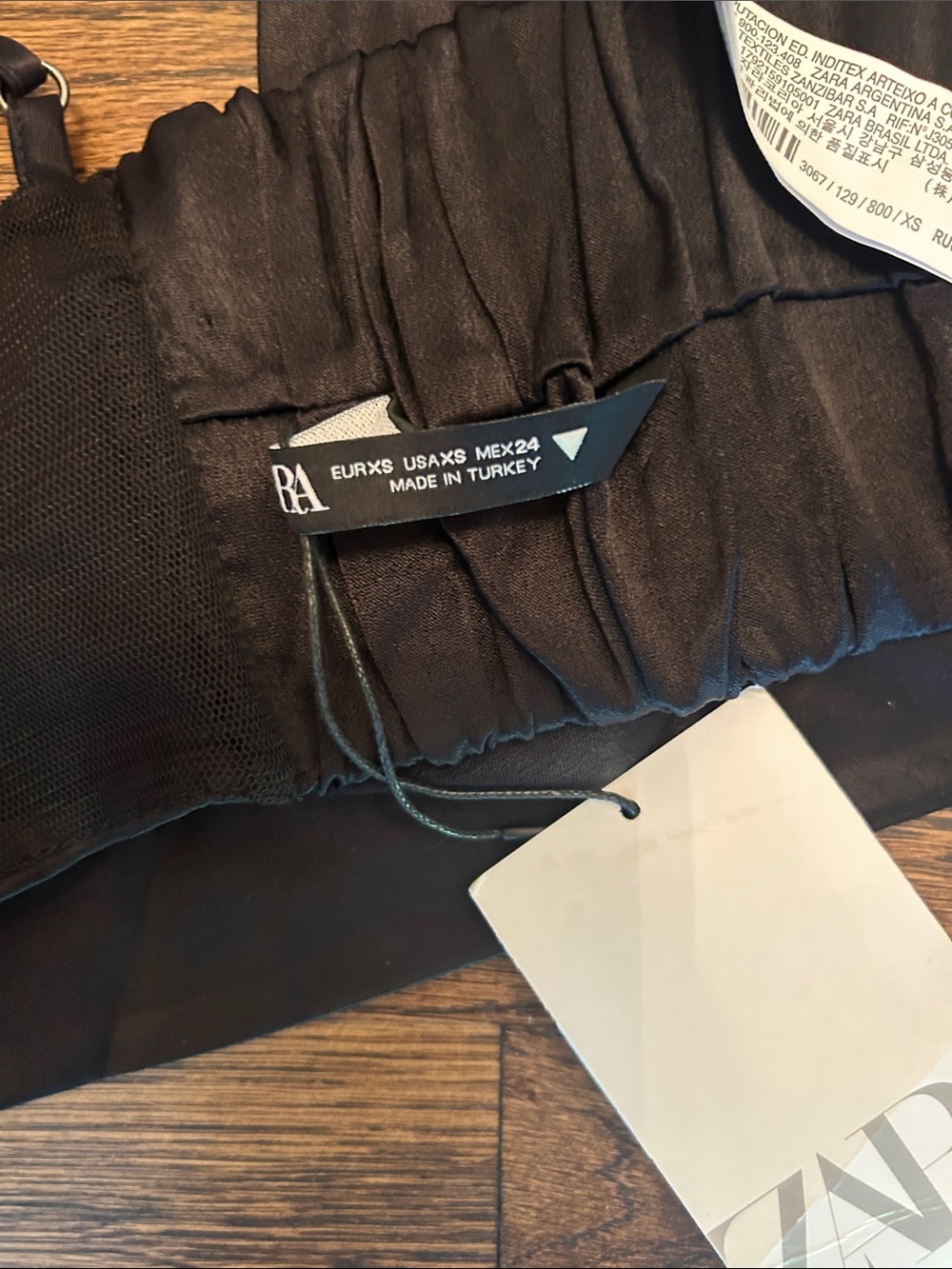 ZARA Black Satin Bandeau Bralette - Picture 4 of 4